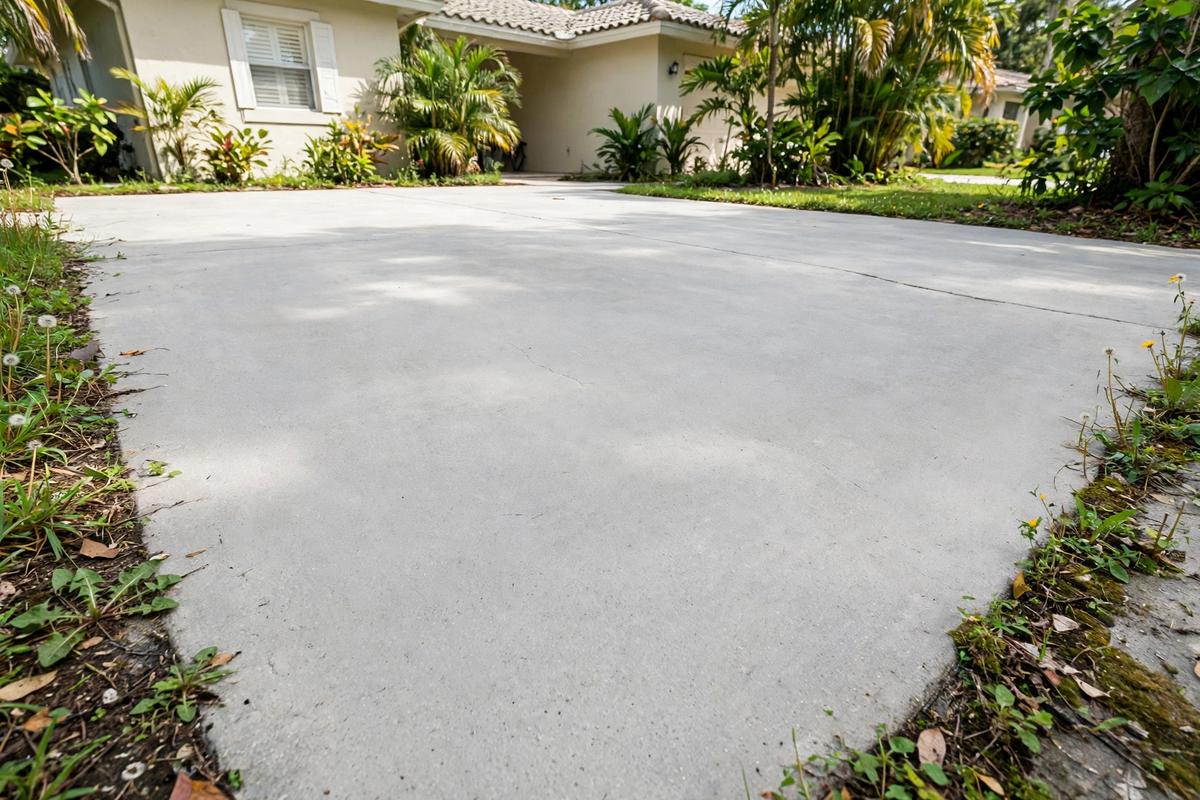 Driveway after pressure washing