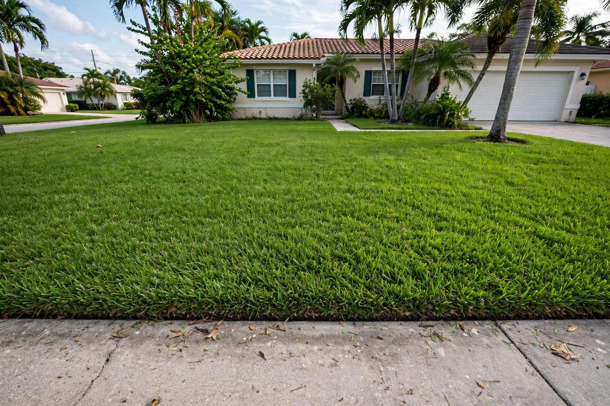 Manicured lawn after service
